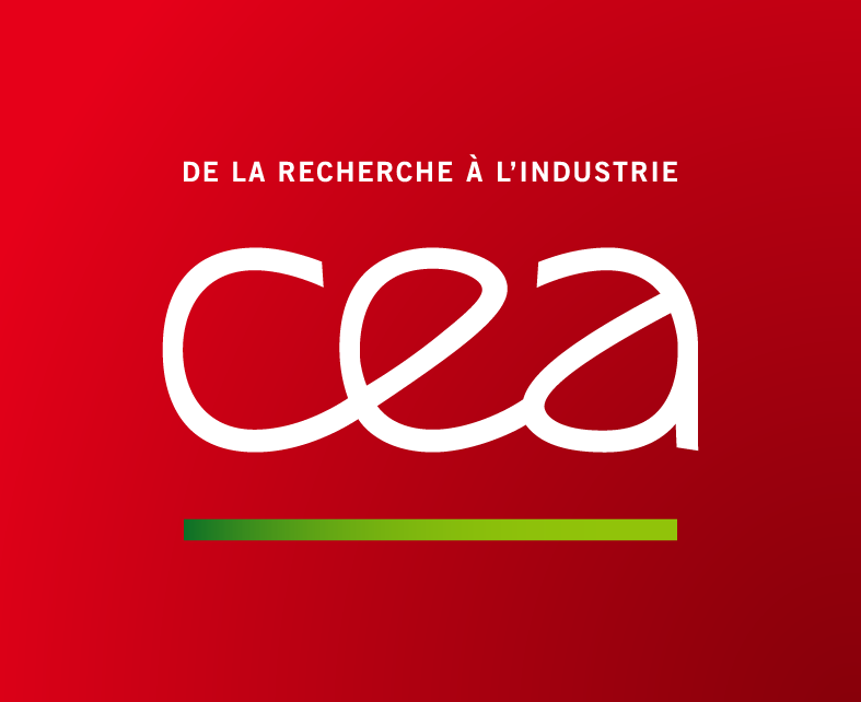 Cea logo quadri sur fond rouge