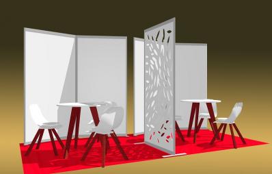 Stand type avec cloisons autoportantes